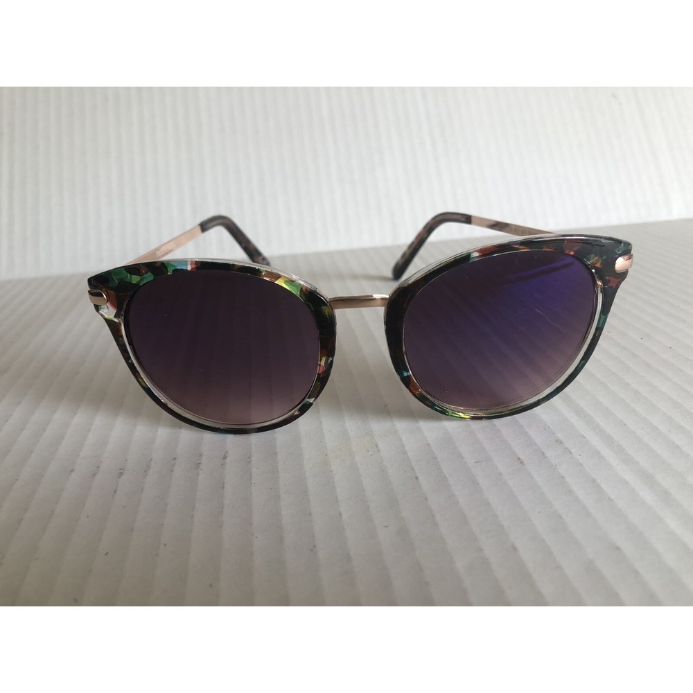 Panama Jack Sunglasses Tort Rose Gold Cat Eye Boho Chic Purple/Brown Lenses